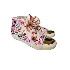 Ash Vanessa bp Limited Edition High Top Sneakers Pink Jeweled Shoes Sz 10 KC